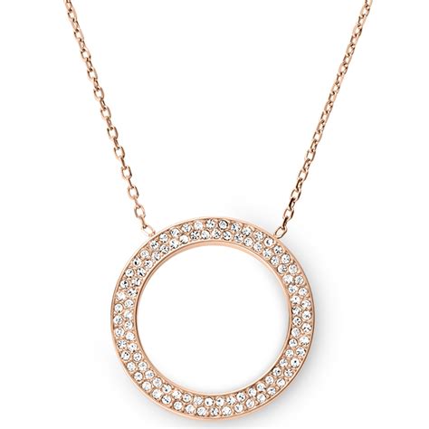 michael kors necklace rose gold circle|Michael Kors rose gold bangle.